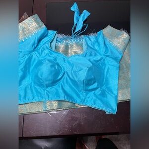 Elegant Blue Women's ready to wear saree with blouse